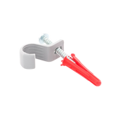 Kit de 8 grapas, 8 taquetes y 8 tornillos para sujetar conductores redondos o tubo en muro (para tubo de 1/2) (2104-07240)